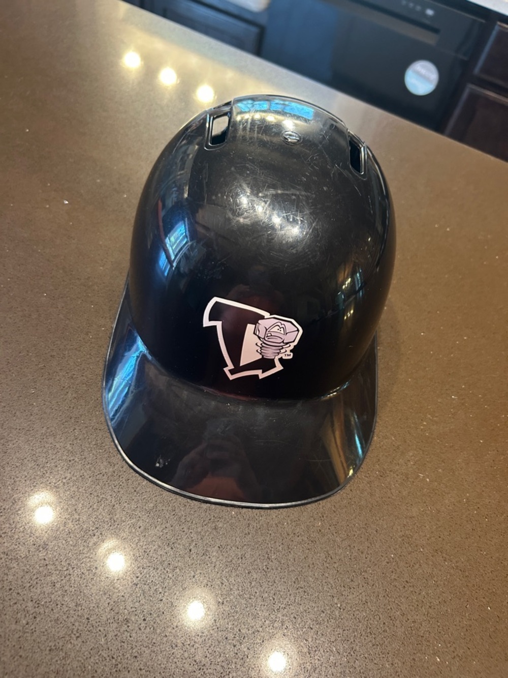 Lansing Lugnuts Baseball Helmet with white Logo
